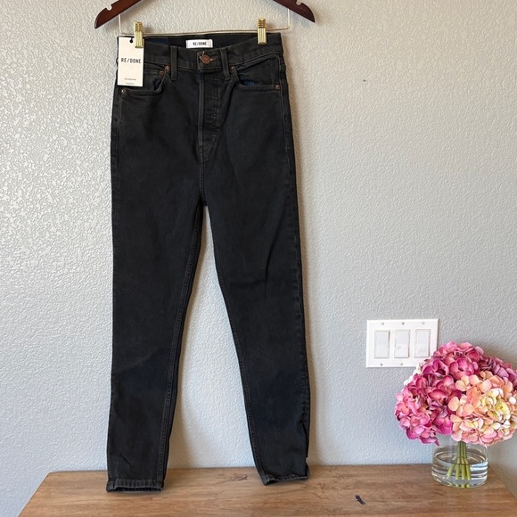 Re/Done Denim - Re/Done Dark Gray 70’s Stove Pipe Jeans 25- BNWT